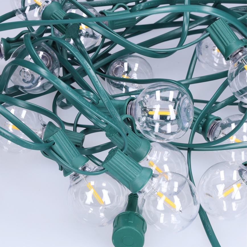 Brilagi - Ghirlandă LED decorativă de exterior 25x E12/0,8W/230V, 20 m, verde, IP44, alb cald