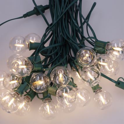 Brilagi - Ghirlandă LED decorativă de exterior 25x E12/0,8W/230V, 20 m, verde, IP44, alb cald