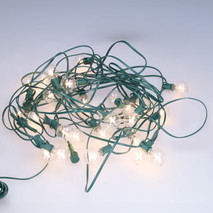 Brilagi - Ghirlandă LED decorativă de exterior 25x E12/0,8W/230V, 20 m, verde, IP44, alb cald