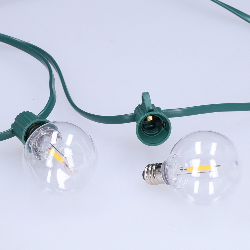 Brilagi - Ghirlandă LED decorativă de exterior 25x E12/0,8W/230V, 20 m, verde, IP44, alb cald