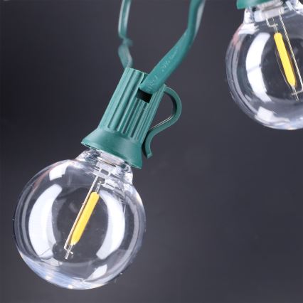 Brilagi - Ghirlandă LED decorativă de exterior 25x E12/0,8W/230V, 20 m, verde, IP44, alb cald