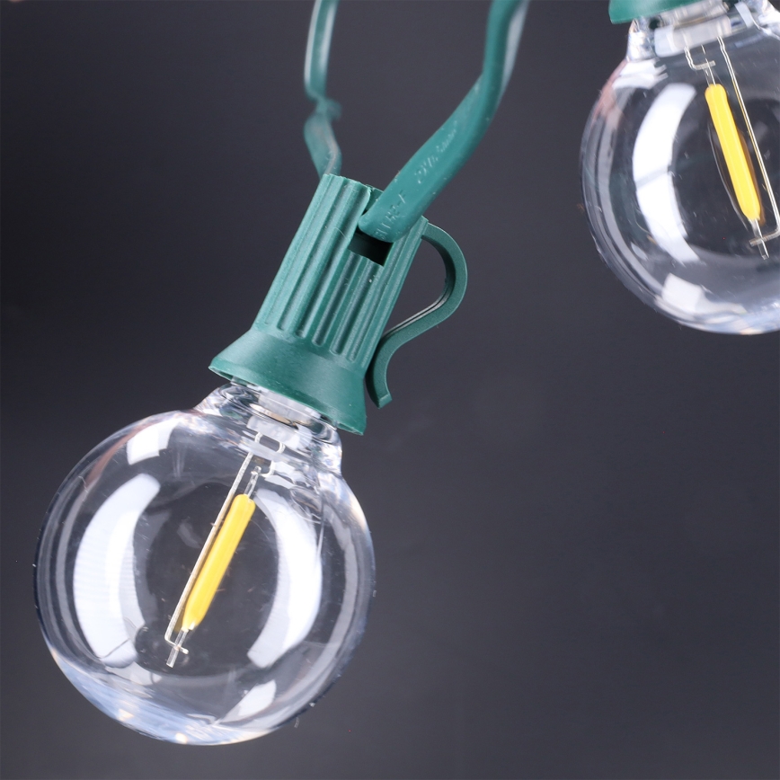 Brilagi - Ghirlandă LED decorativă de exterior 25x E12/0,8W/230V, 20 m, verde, IP44, alb cald