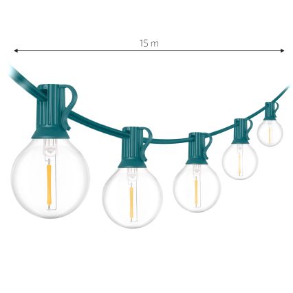 Brilagi - Ghirlandă LED decorativă de exterior 25x E12/0,8W/230V, 20 m, verde, IP44, alb cald