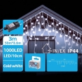 BRILAGI - Ghirlandă LED de exterior pentru Crăciun 1000xLED/9W/8 funcții 53x0,4m IP44 alb rece
