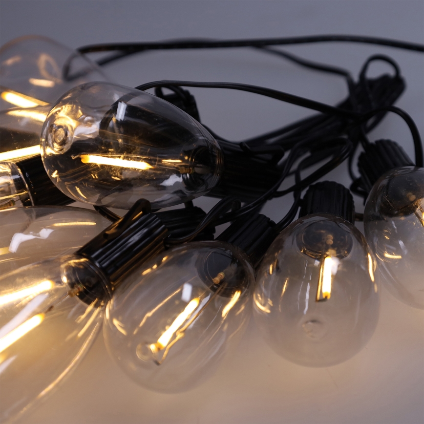 Brilagi - Ghirlandă LED de exterior pentru Crăciun, 10x LED, 3x AA, 3,2 m, IP44, alb cald