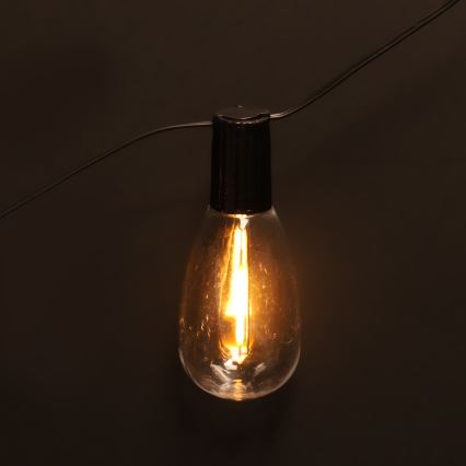 Brilagi - Ghirlandă LED de exterior pentru Crăciun, 10x LED, 3x AA, 3,2 m, IP44, alb cald