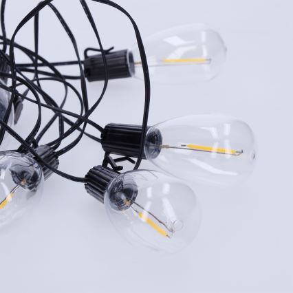 Brilagi - Ghirlandă LED de exterior pentru Crăciun, 10x LED, 3x AA, 3,2 m, IP44, alb cald