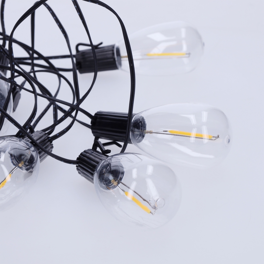 Brilagi - Ghirlandă LED de exterior pentru Crăciun, 10x LED, 3x AA, 3,2 m, IP44, alb cald