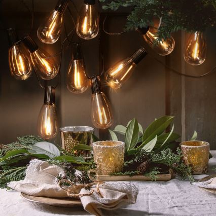 Brilagi - Ghirlandă LED de exterior pentru Crăciun 10xLED/3xAA 3,2m IP44 alb cald