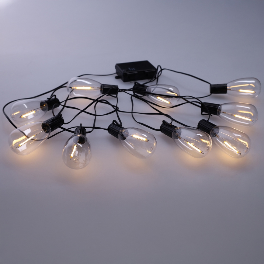 Brilagi - Ghirlandă LED de exterior pentru Crăciun 10xLED/3xAA 3,2m IP44 alb cald