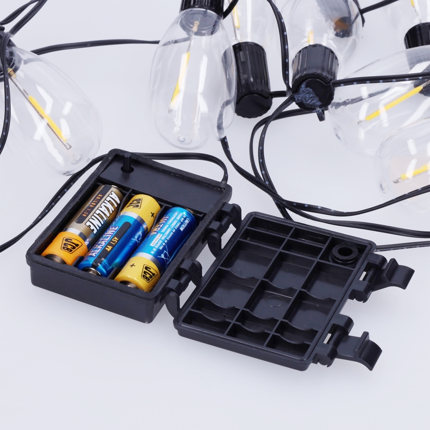 Brilagi - Ghirlandă LED de exterior pentru Crăciun 10xLED/3xAA 3,2m IP44 alb cald