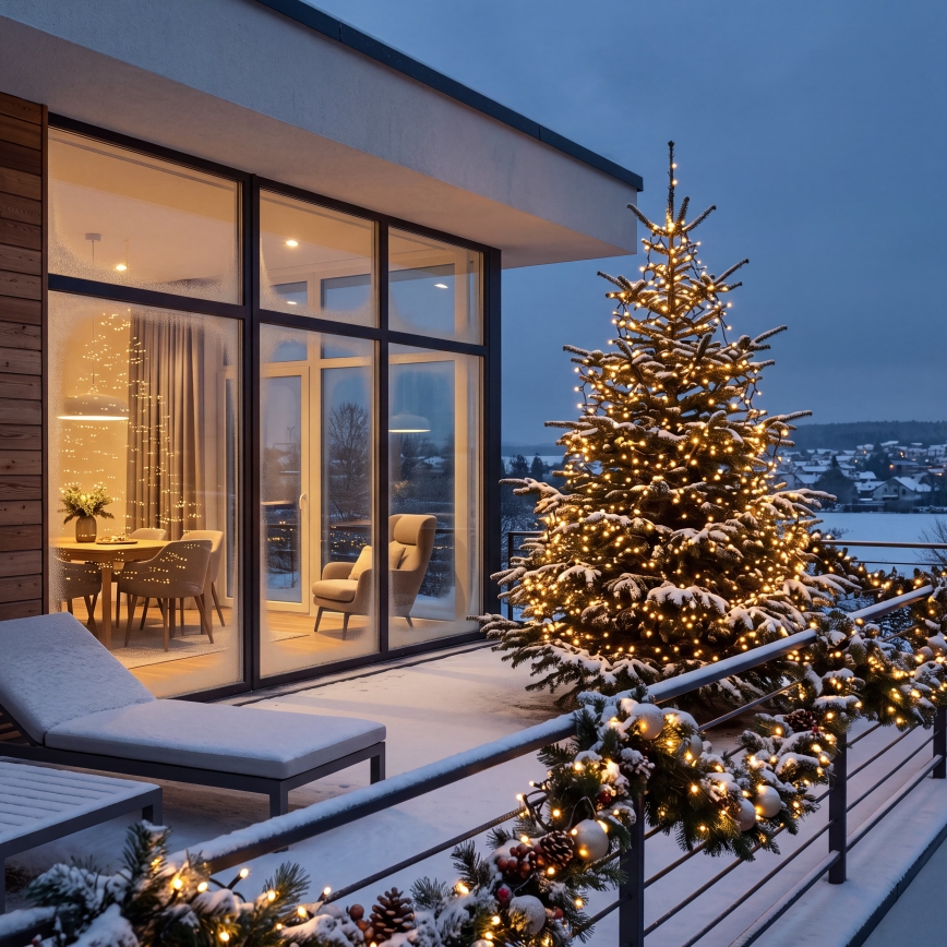 BRILAGI - Ghirlandă LED de exterior pentru Crăciun, 180 LED, 8 m, IP44, alb cald
