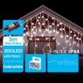Brilagi - Ghirlandă LED de exterior pentru Crăciun 200xLED/8 funcții 13x0,6m IP44 alb rece