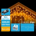 BRILAGI - Ghirlandă LED de exterior pentru Crăciun 600xLED/6W/8 funcții 33x0,6m IP44 alb cald
