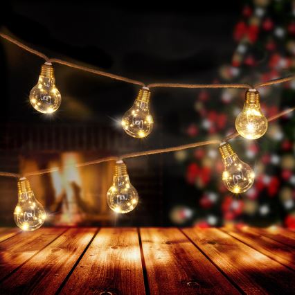 Brilagi - Ghirlandă LED decorativă 10xLED/3xAA 1,8m alb cald