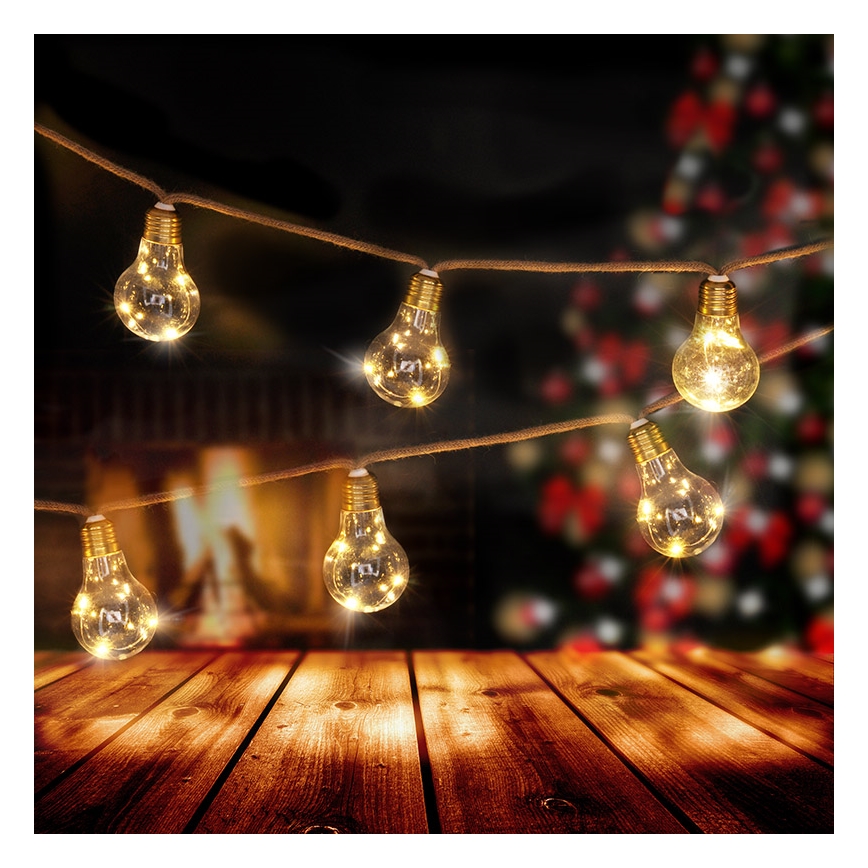 Brilagi - Ghirlandă LED decorativă 10xLED/3xAA 1,8m alb cald