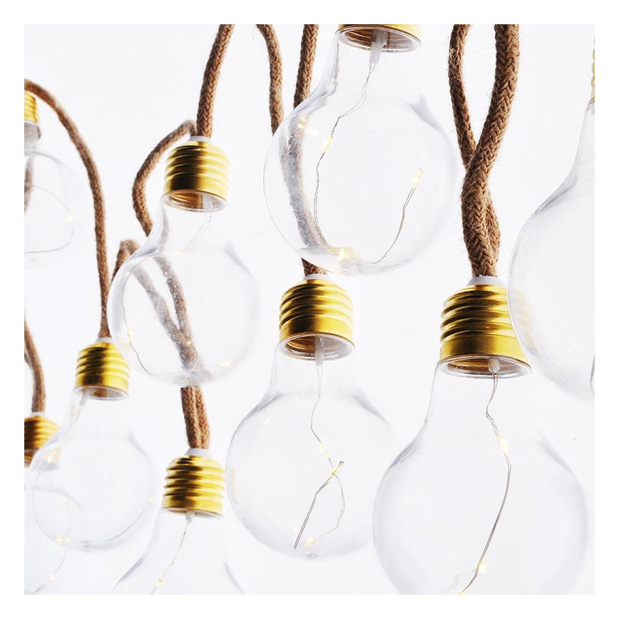 Brilagi - Ghirlandă LED decorativă 10xLED/3xAA 1,8m alb cald