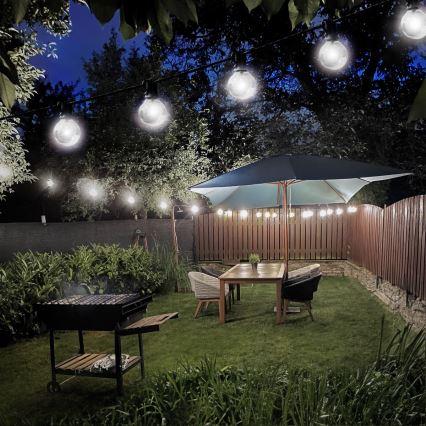 Brilagi - Ghirlandă LED pentru exterior GIRLANDA 25xE12/0,8W/230V 20m IP44 alb rece