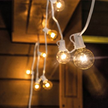 Brilagi - Ghirlandă LED decorativă pentru exterior GIRLANDA 10xE12/0,6W/230V 8m alb IP44 alb cald