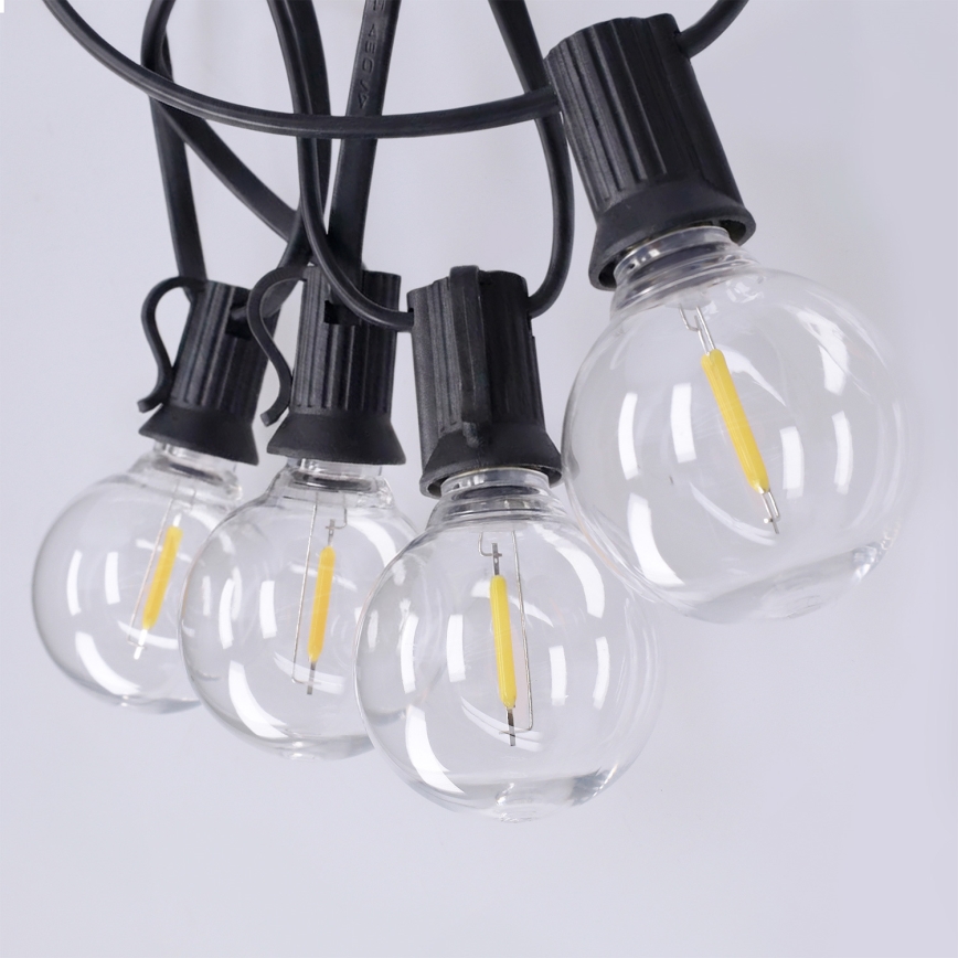 Brilagi - Ghirlandă decorativă LED pentru exterior GIRLANDA 10xE12/0,6W/230V 8m negru IP44 alb cald