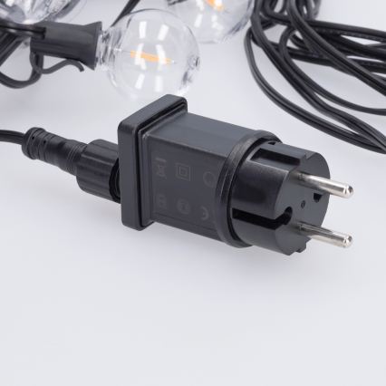Brilagi - Ghirlandă decorativă LED pentru exterior GIRLANDA 10xE12/0,6W/230V 8m negru IP44 alb cald
