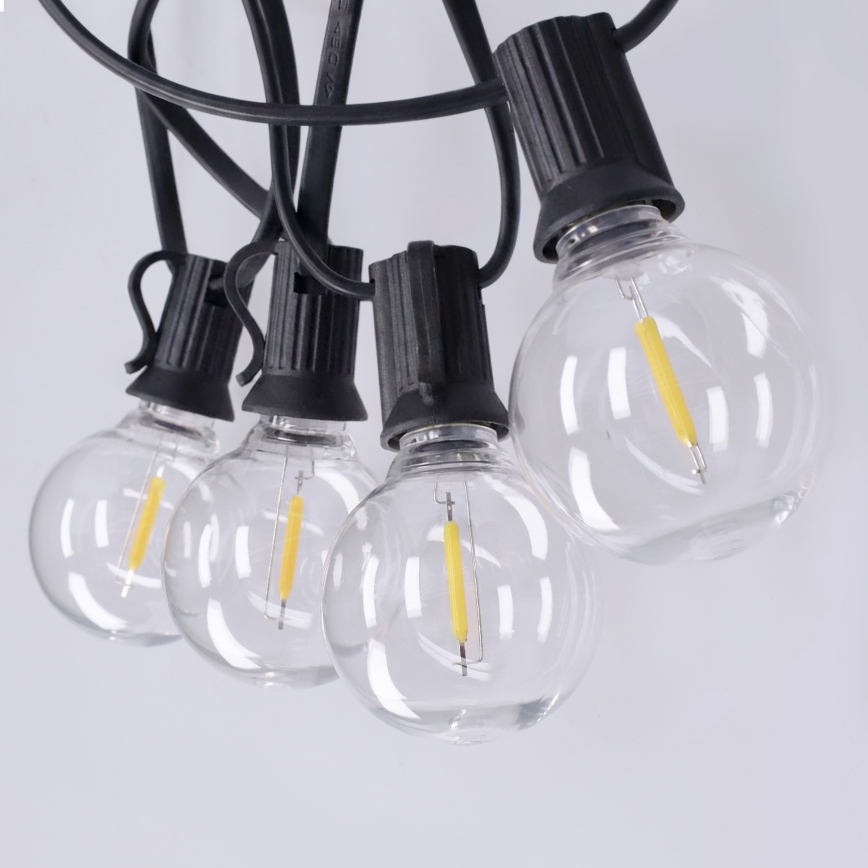 Brilagi - Ghirlandă decorativă LED pentru exterior GIRLANDA 10xE12/0,6W/230V 8m negru IP44 alb cald
