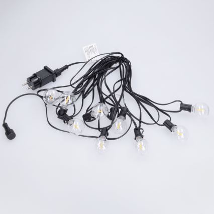 Brilagi - Ghirlandă decorativă LED pentru exterior GIRLANDA 10xE12/0,6W/230V 8m negru IP44 alb cald