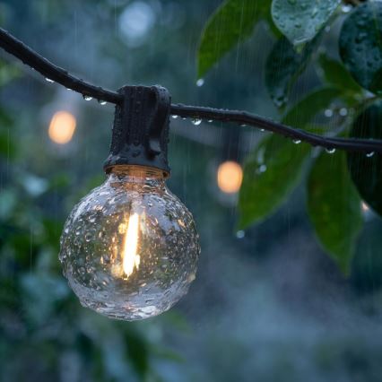 Brilagi - Ghirlandă LED pentru exterior GIRLANDA 18xE12/0,6W/230V 13m negru IP44 alb cald