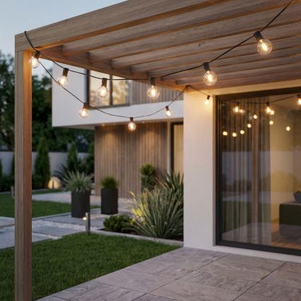 Brilagi - Ghirlandă LED pentru exterior GIRLANDA 18xE12/0,6W/230V 13m negru IP44 alb cald