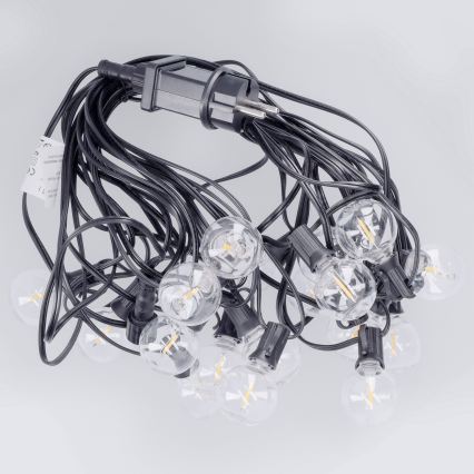 Brilagi - Ghirlandă LED pentru exterior GIRLANDA 18xE12/0,6W/230V 13m negru IP44 alb cald