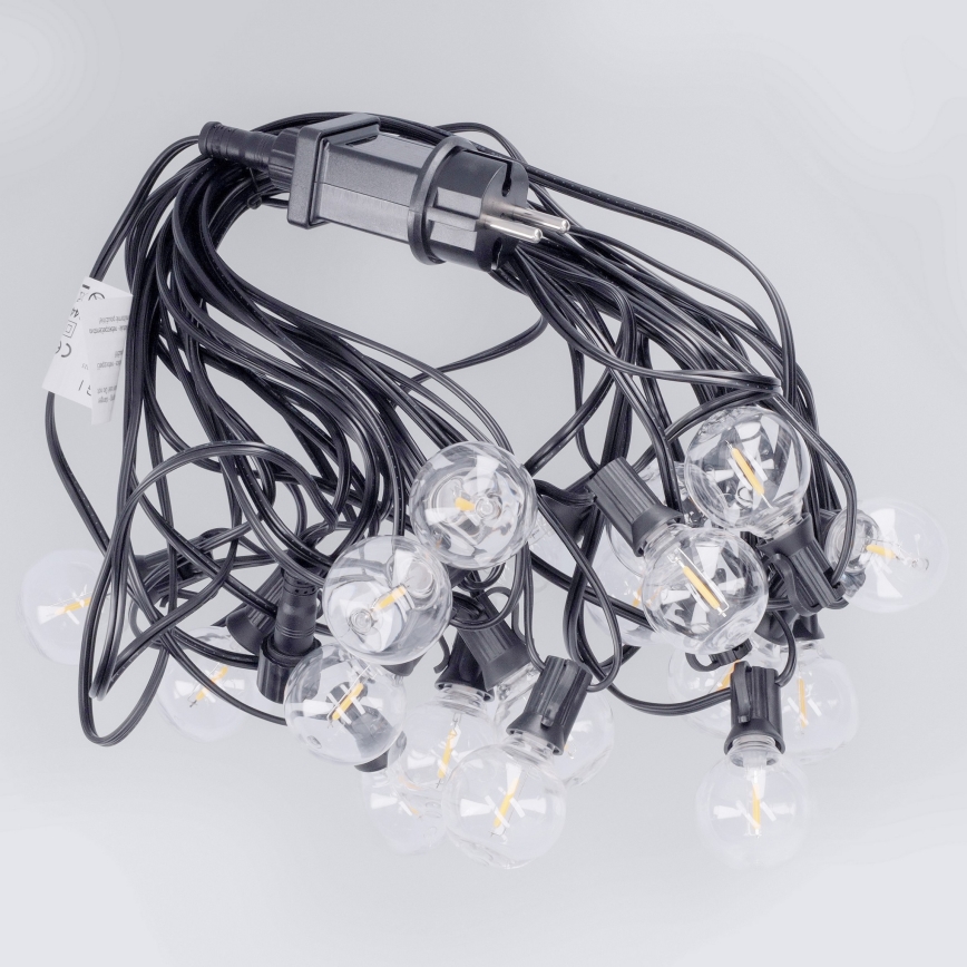 Brilagi - Ghirlandă LED pentru exterior GIRLANDA 18xE12/0,6W/230V 13m negru IP44 alb cald