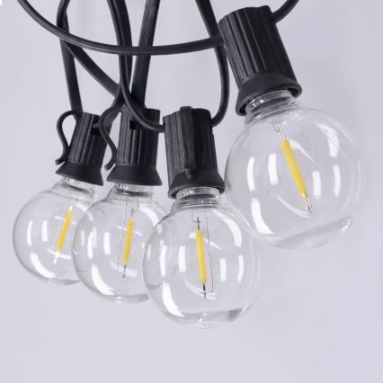 Brilagi - Ghirlandă LED pentru exterior GIRLANDA 18xE12/0,6W/230V 13m negru IP44 alb cald