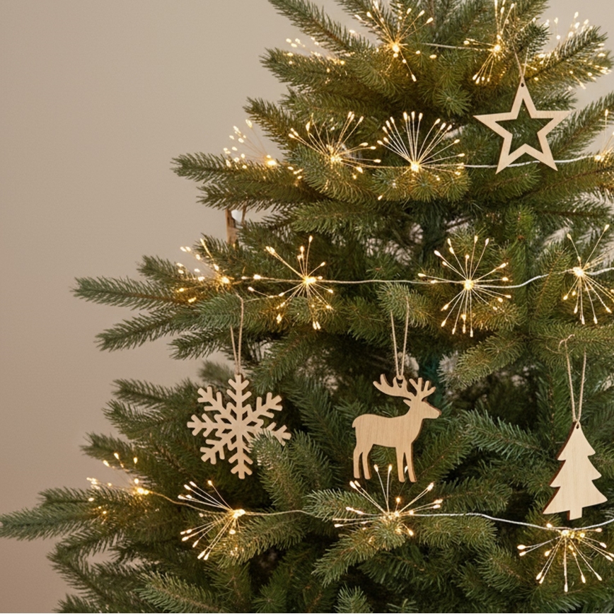 Brilagi - Ghirlandă LED exterior 5 m, 150 LED, IP44, alb cald, efect artificii