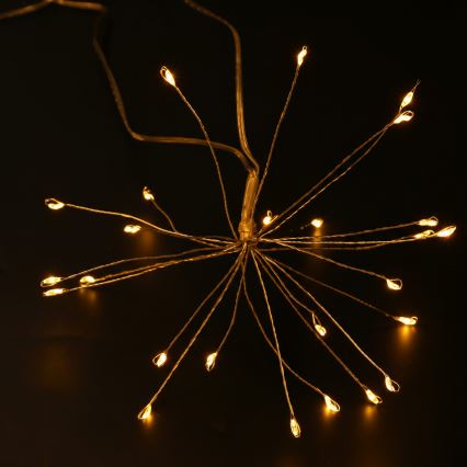Brilagi - Ghirlandă LED exterior 5 m, 150 LED, IP44, alb cald, efect artificii