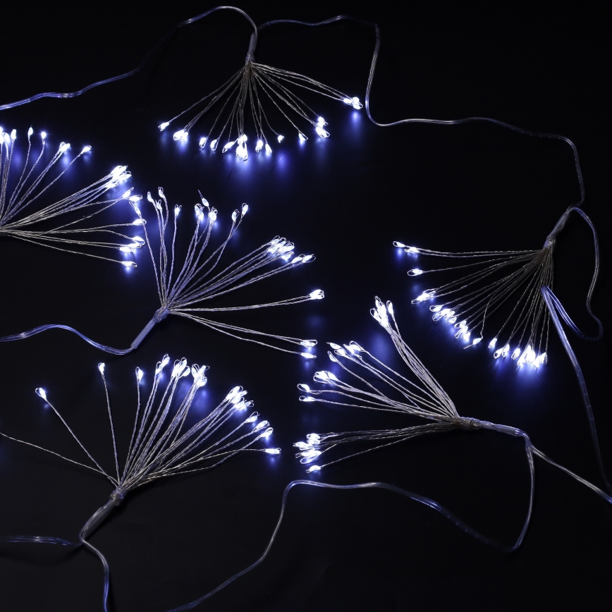 Brilagi - Ghirlandă LED pentru exterior, 150 LED, 5 m, IP44, alb rece, efect de artificii