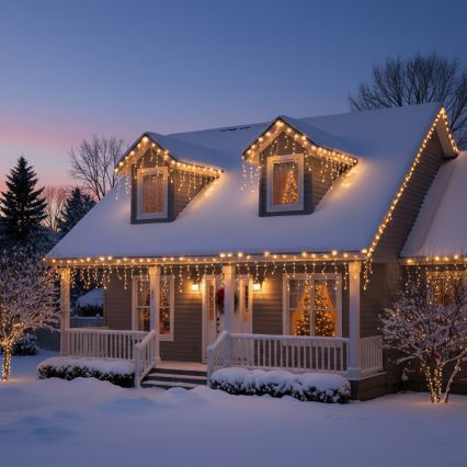 Brilagi - Ghirlandă LED pentru exterior, 400 LED, 8 funcții, 23 m, IP44, alb cald