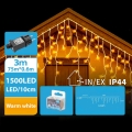 BRILAGI - Ghirlandă luminoasă LED de exterior pentru Crăciun 1500xLED/12W/8 funcții 78x0,6m IP44 alb cald