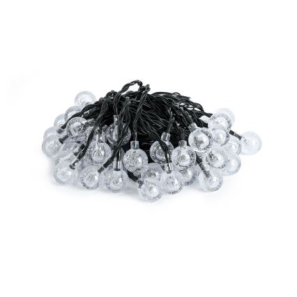 Brilagi - Ghirlandă solară decorativă BUBBLE, 50 LED, 8 funcții, 7 m, IP65, alb cald, 600 mAh