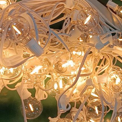 Brilagi - Ghirlandă LED decorativă de exterior GIRLANDA 25xE12/0,8W/230V 20m alb IP44 alb cald