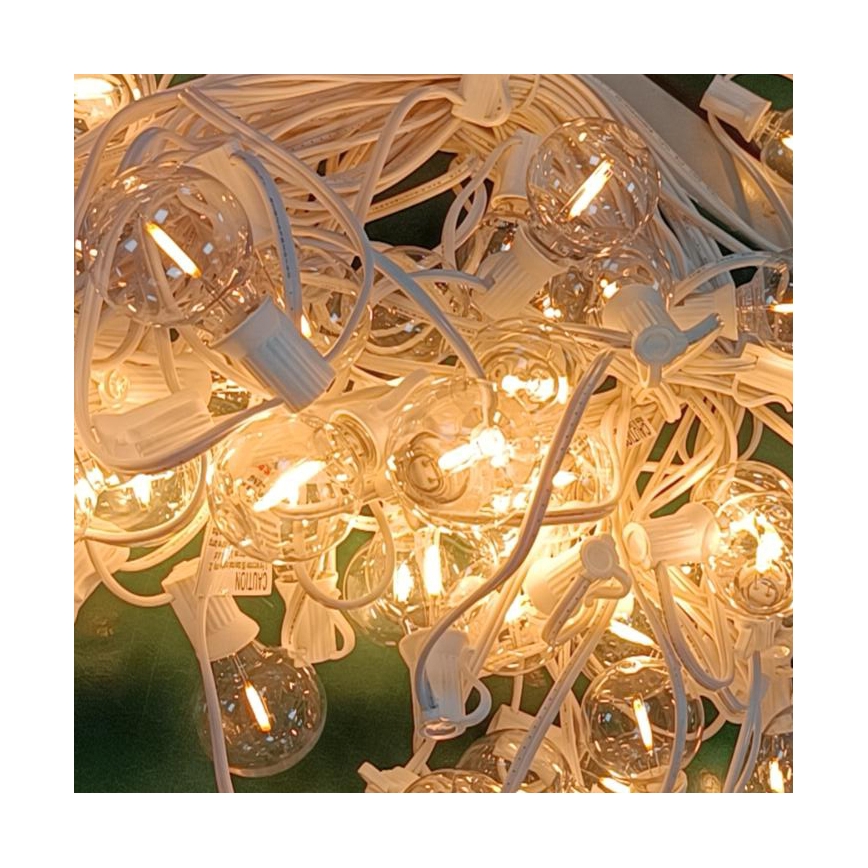 Brilagi - Ghirlandă LED decorativă de exterior GIRLANDA 25xE12/0,8W/230V 20m alb IP44 alb cald