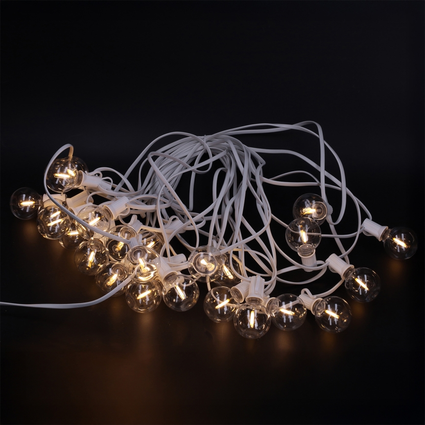 Brilagi - Ghirlandă LED decorativă de exterior GIRLANDA 25xE12/0,8W/230V 20m alb IP44 alb cald