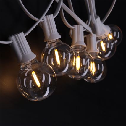Brilagi - Ghirlandă LED decorativă de exterior GIRLANDA 25xE12/0,8W/230V 20m alb IP44 alb cald