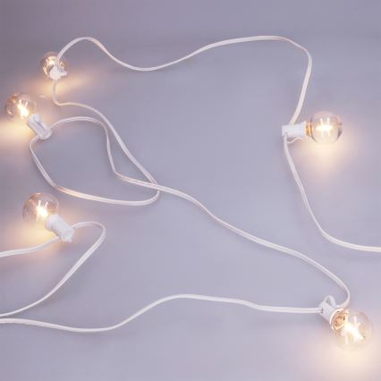 Brilagi - Ghirlandă LED decorativă de exterior GIRLANDA 25xE12/0,8W/230V 20m alb IP44 alb cald