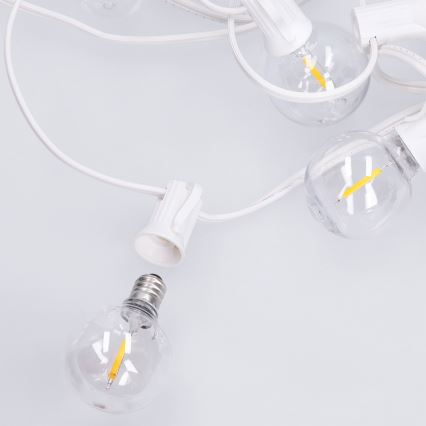 Brilagi - Ghirlandă LED decorativă de exterior GIRLANDA 25xE12/0,8W/230V 20m alb IP44 alb cald