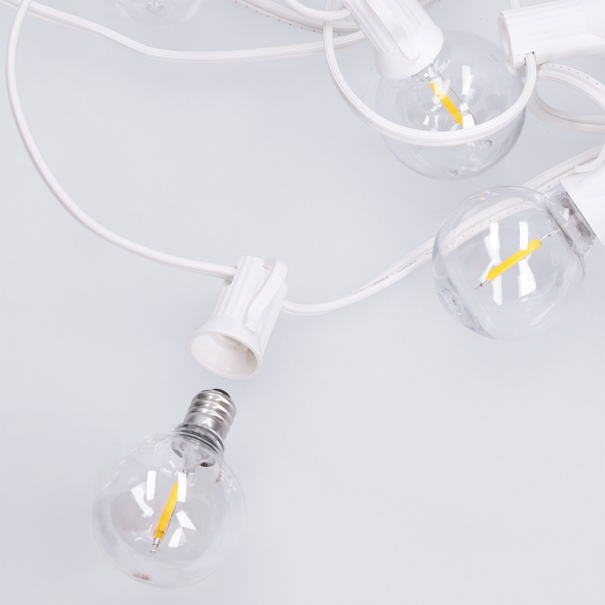 Brilagi - Ghirlandă LED decorativă de exterior GIRLANDA 25xE12/0,8W/230V 20m alb IP44 alb cald