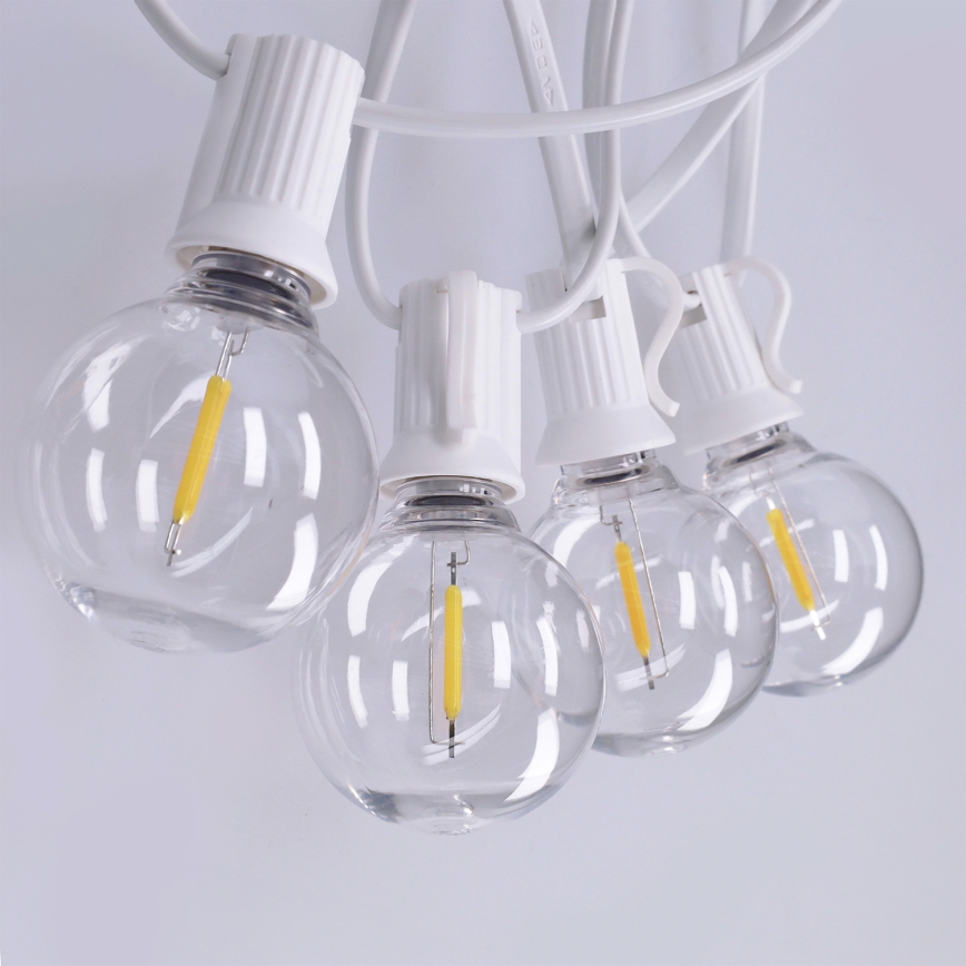 Brilagi - Ghirlandă LED decorativă de exterior GIRLANDA 25xE12/0,8W/230V 20m alb IP44 alb cald