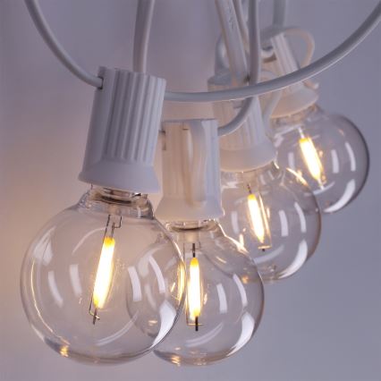 Brilagi - Ghirlandă LED decorativă de exterior GIRLANDA 25xE12/0,8W/230V 20m alb IP44 alb cald