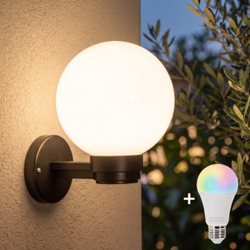 BRILAGI - HARBOR Aplica de perete pentru exterior LED RGBW reglabilă 1xE27/12W/230V 2700-6500K IP33 negru/alb