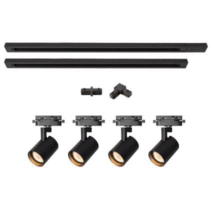 Brilagi - HUSKY, corp cu 4 spoturi pe șină, GU10, 10W, 230V, negru