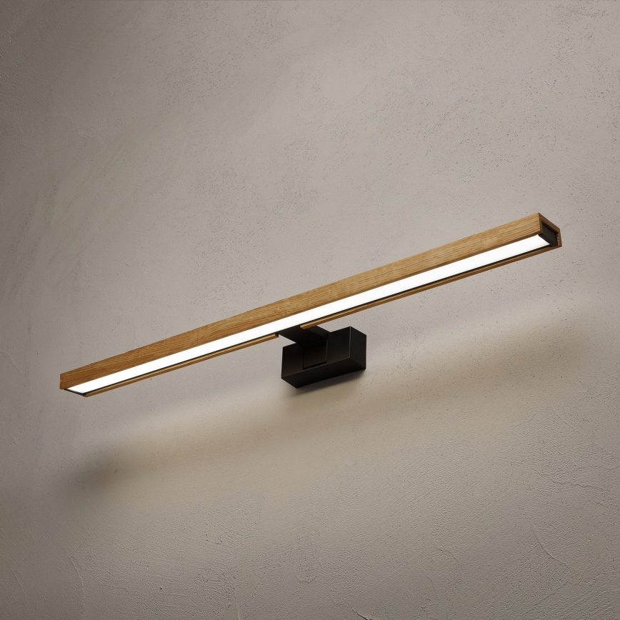 Brilagi - Iluminare LED pentru oglindă de baie 3 în 1 WOODY MIRROR LED/15W/230V 80 cm IP44 negru/stejar